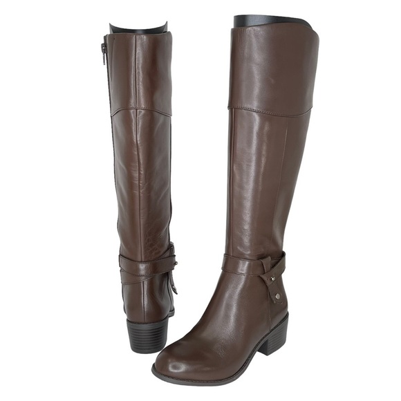 Alfani Berniee Brown Leather Knee High Womens Boots Size 5M - Picture 8 of 11